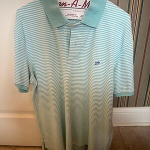 Southern Tide Men's Striped Polo Shirt - Light Green M